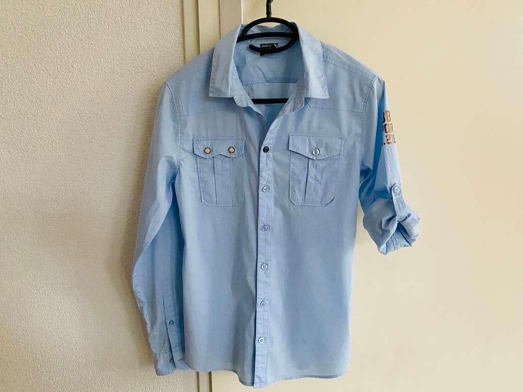 Lichtblauw overhemd jongens maat 158-164  baker bridge, Ophalen of Verzenden, Zo goed als nieuw, Jongen, Overhemd of Blouse