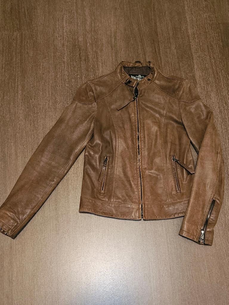 Als nieuw 100% echt leren zomerjas Vera Pelle (XS/34), Bruin, Verzenden, Zo goed als nieuw, Vera Pelle
