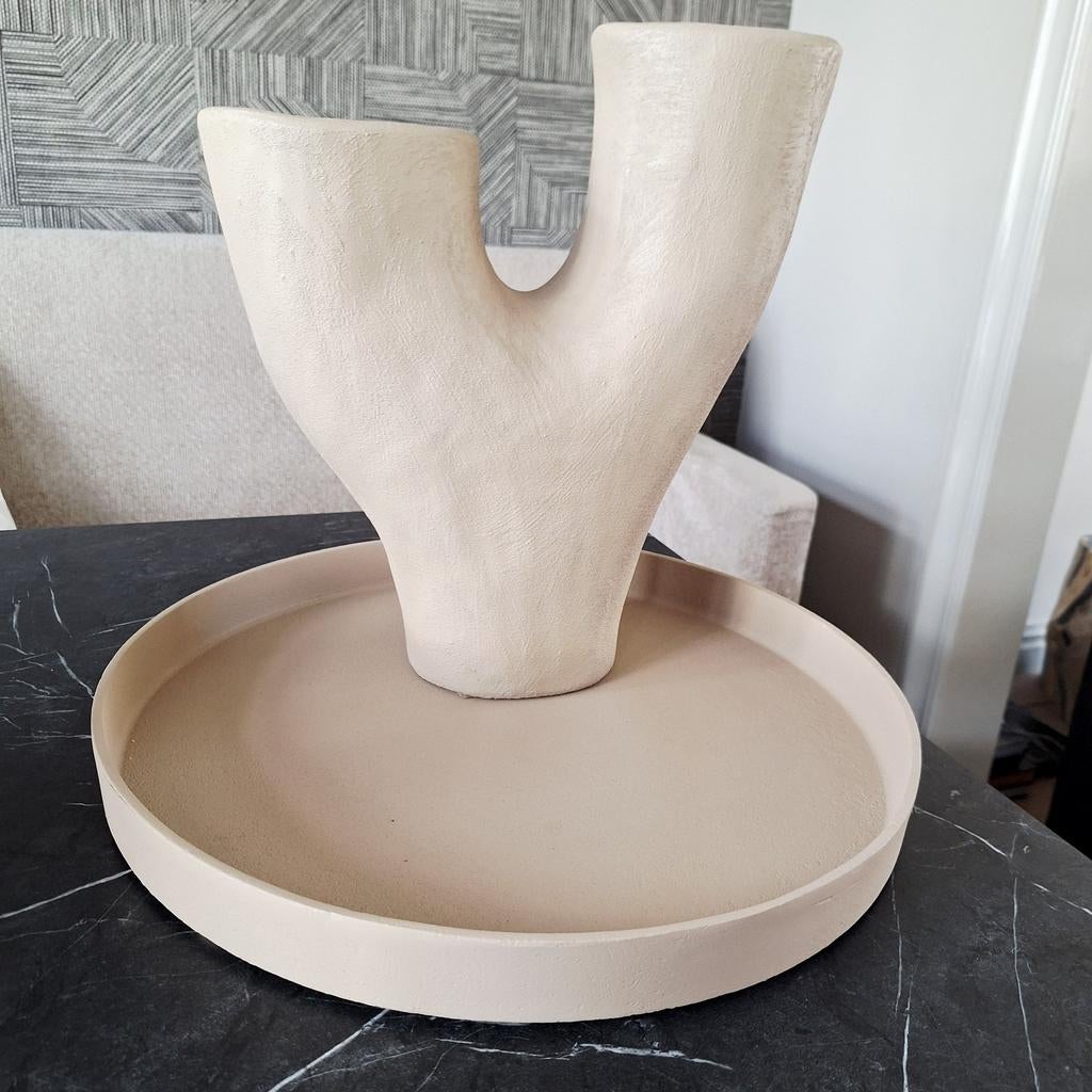 Groot beige taupe ornament eyecatcher japandi chique, Nieuw, Ophalen of Verzenden, X, X