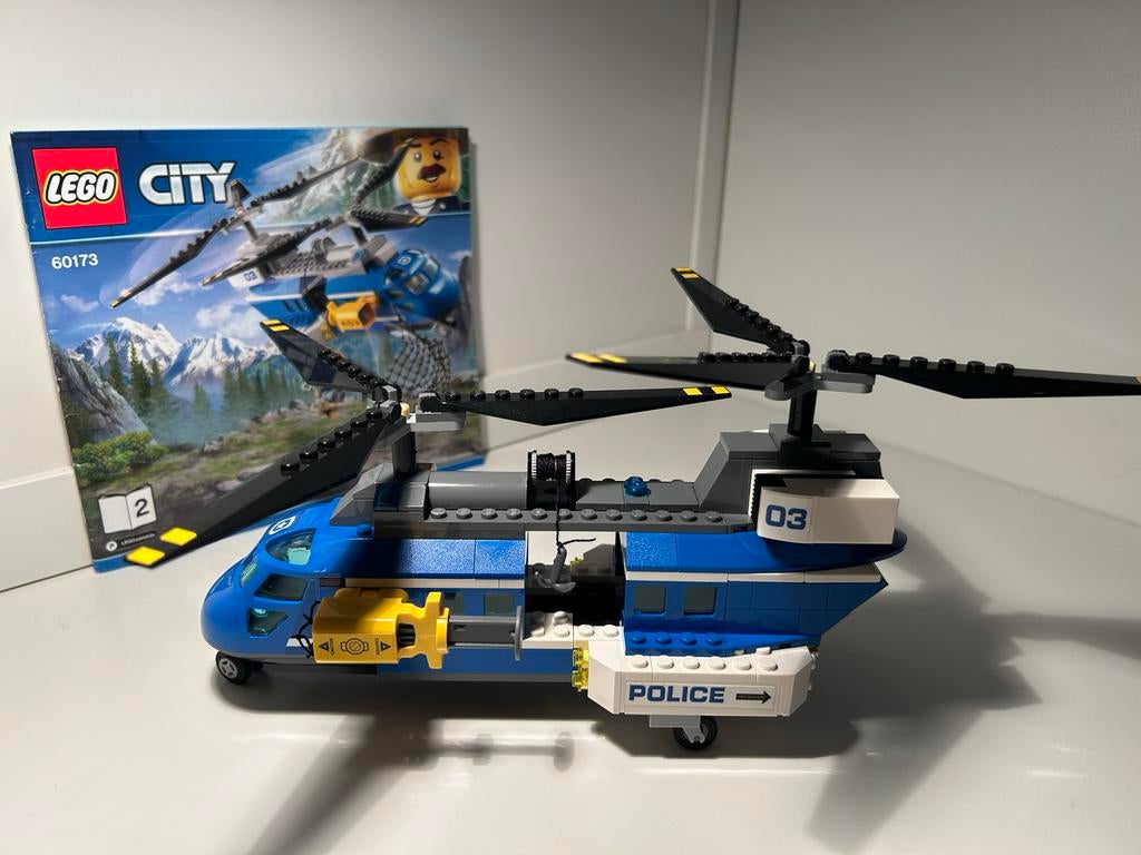 Lego City 60173 Politie Helikopter Berghut (mist 2 minifigur, Ophalen of Verzenden, Gebruikt, Complete set, Lego