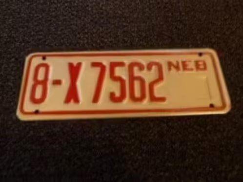 Motor licenseplate / motor kentekenplaat Nebraska 2 USA, Verzenden, Gebruikt, Auto's