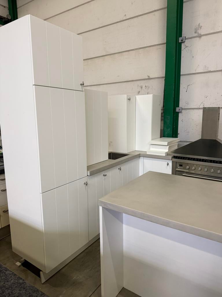 Nette Landelijke Hoekkeuken + Apparatuur + GEDEMONTEERD, Overige materialen, Wit, Hoekkeuken, Ophalen of Verzenden