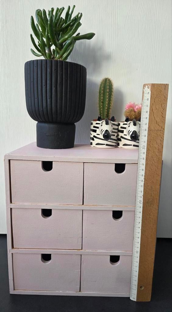 Ophangbare mini ladekast, hout lichtroze, Ophalen of Verzenden, 25 tot 50 cm, Minder dan 100 cm