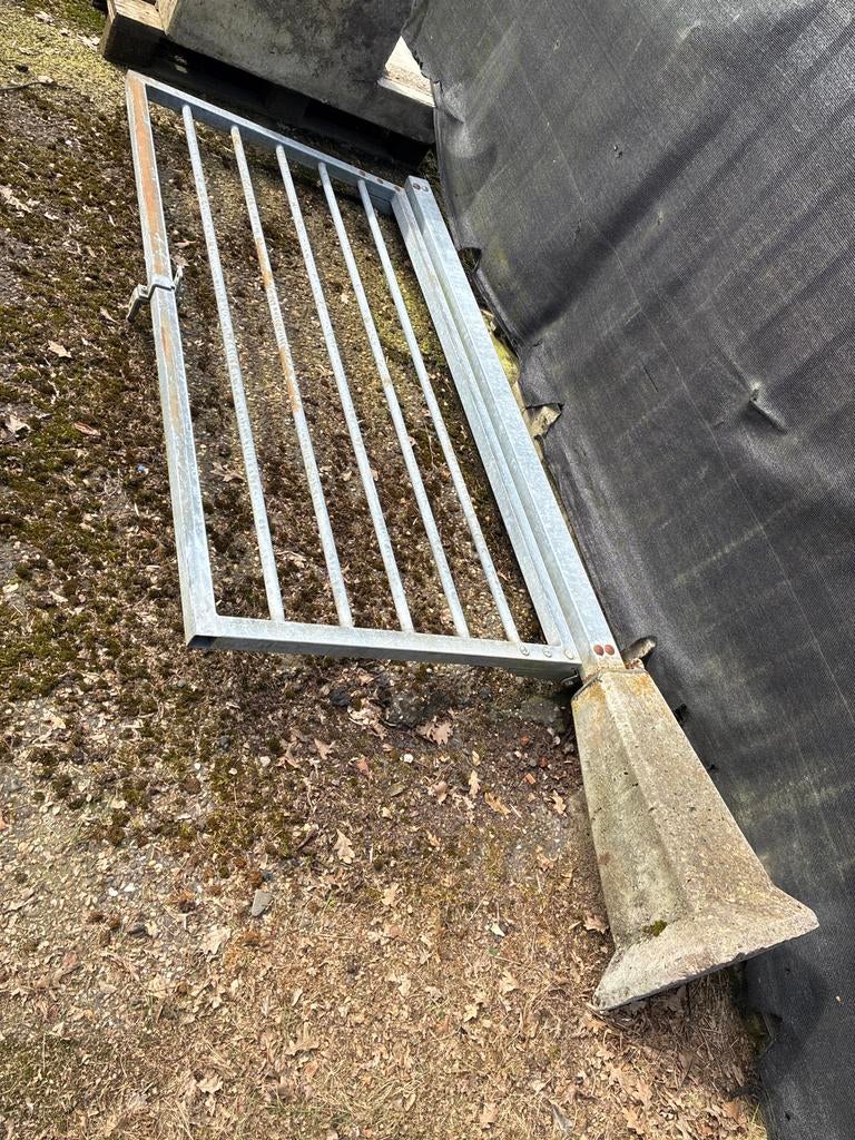 Gegalvaniseerde loopdeur / poort met voet, Tuin en Terras, Ophalen, Met poort, Gebruikt, Tuinhek