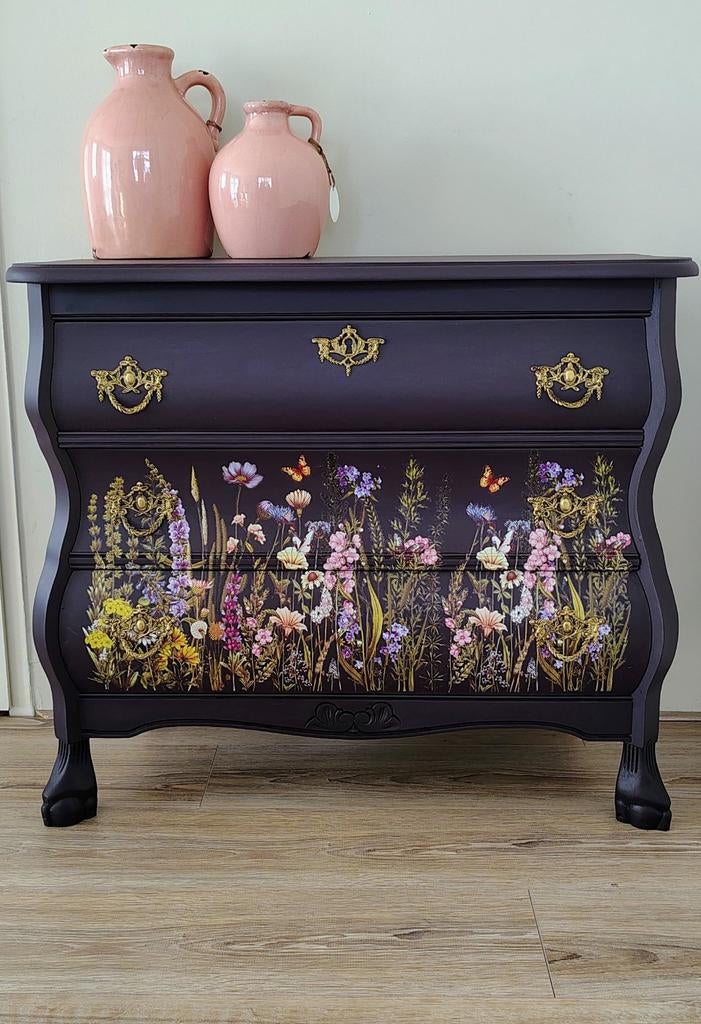 Antiek eiken buikkastje opnieuw gerestyled, Ophalen, Brocante, antiek,vintage, kastje, commode, dressior, Eikenhout, 50 tot 100 cm