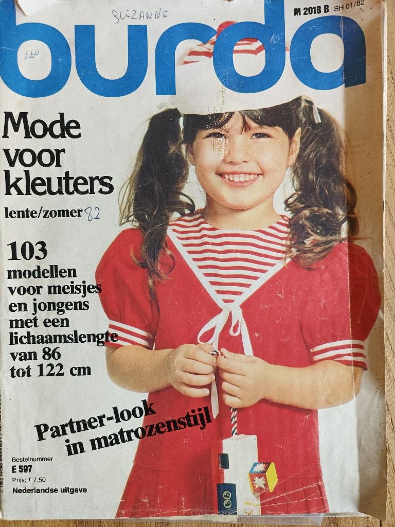 Burda mode voor kleuters E597 vintage mode patronen, Ophalen of Verzenden, Gebruikt, Kind, Burda