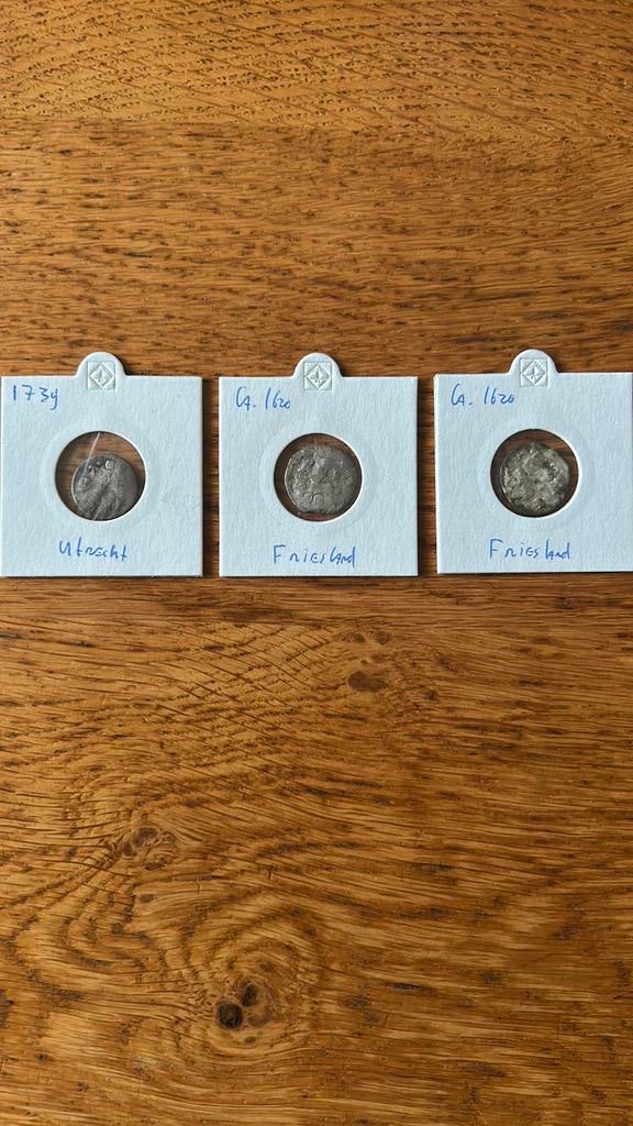 Drie oude munten 1620 en 1739, Postzegels en Munten, Ophalen of Verzenden, Vóór koninkrijk, Overige waardes