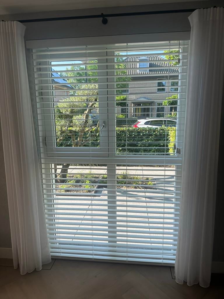 2x Jaloezieën B139 x H220 cm, Ophalen, 100 tot 150 cm, 200 cm of meer, Wit