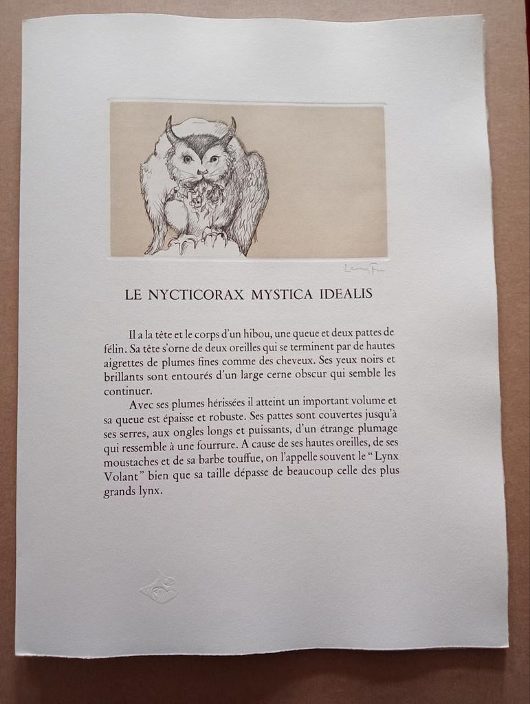 Leonor Fini Ets Le Nycticorax Mystica Idealis surrealisme 75, Ophalen of Verzenden