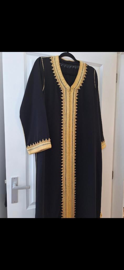 Marokkaanse kaftan feestjurk zwart /goud, Maat 38/40 (M), Overige typen, Zwart, Ophalen of Verzenden