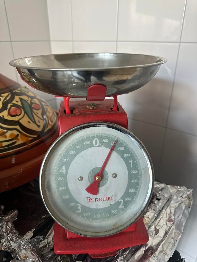 Terraillon keukenweegschaal, Keukenweegschaal, Ophalen of Verzenden, Gebruikt, Minder dan 10 kg