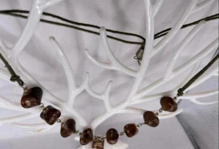 Aparte Mooie Bruine Kralen Ketting, Ophalen of Verzenden, Zo goed als nieuw, Bruin, Overige materialen