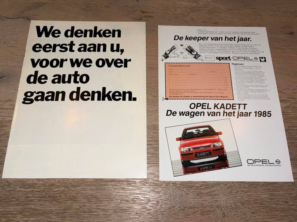 Folder + leaflet Opel Kadett E 1984-1985, Ophalen of Verzenden, Zo goed als nieuw, Opel