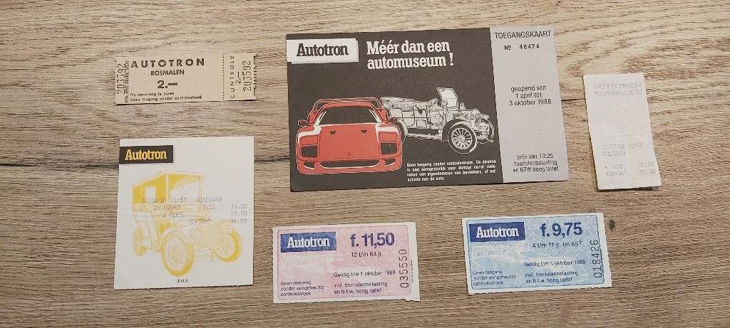 6 Oude Toegangskaarten AUTOTRON Rosmalen., Ophalen of Verzenden, Gebruikt