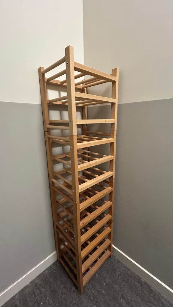 4 Houten Wijnrekken - Modulair en Stapelbaar, Huis en Inrichting, Woonaccessoires | Wijnrekken, Ophalen, Gebruikt, 25 flessen of meer