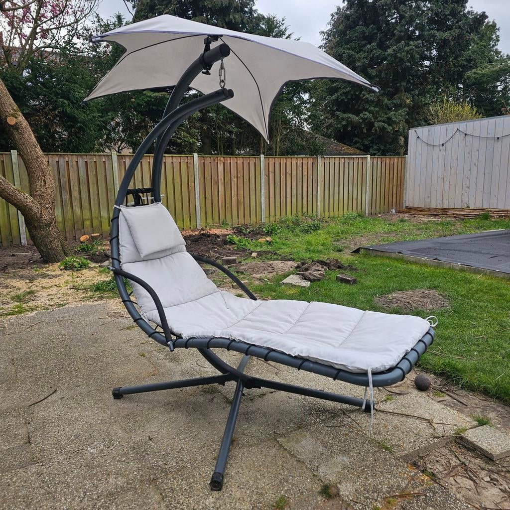 Luxe Tuin Relax Hangstoel met Parasol, Tuin en Terras, Ophalen