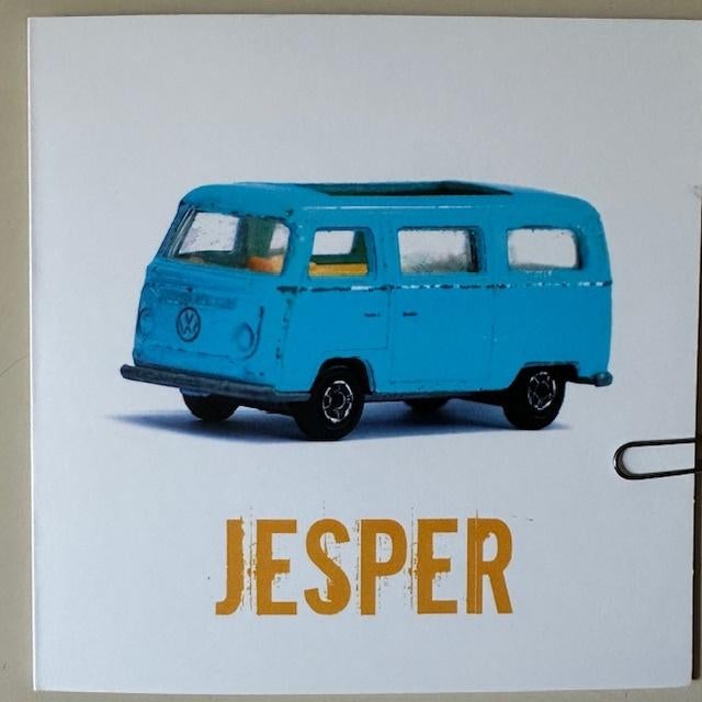 Geboortekaartje Jesper 17-12-2012 , Rockingcards nl, VW bus, Verzamelen, Ophalen of Verzenden, 2000 tot heden, Geboortekaartje