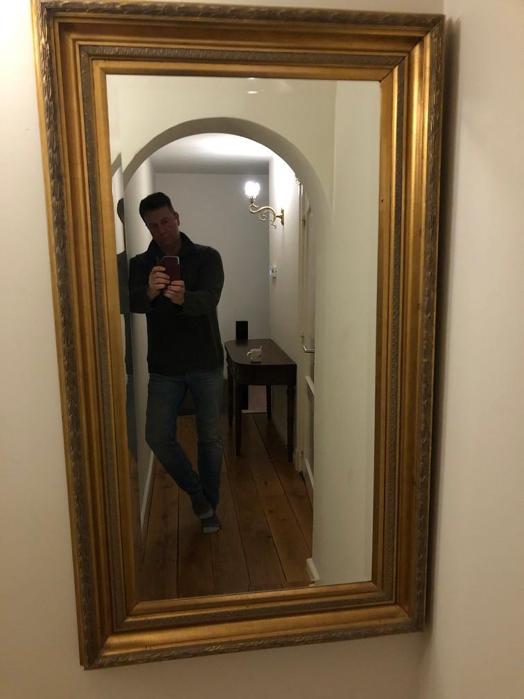 Nieuwe XL spiegel gouden lijst facetgeslepen glas flamant, Huis en Inrichting, Woonaccessoires | Spiegels, Ophalen, Wilms, 100 tot 150 cm