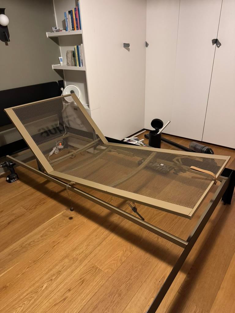 2x Auping spiraal bodem 90x210 - verstelbaar (zonder bed), Ophalen, 90 cm, Eenpersoons, 210 cm