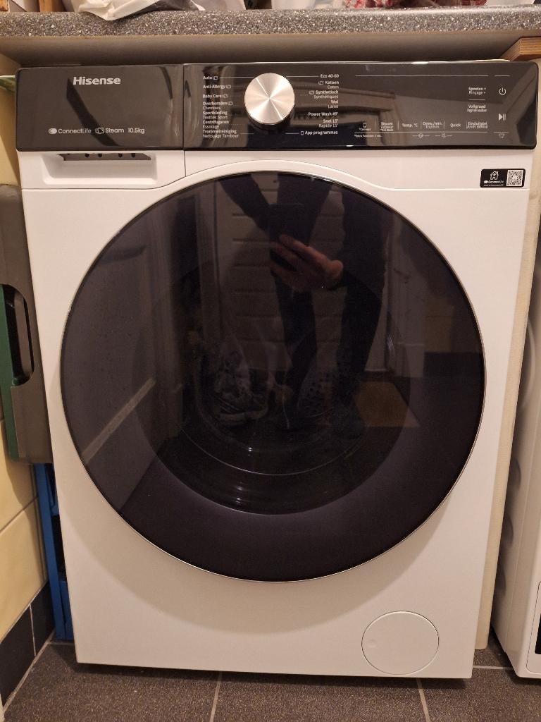 Wasmachine Hisense WF5S1043BW - 10,5kg - A-Klasse - WIFI., Witgoed en Apparatuur, Wasmachines, Zo goed als nieuw, Voorlader, 10 kg of meer