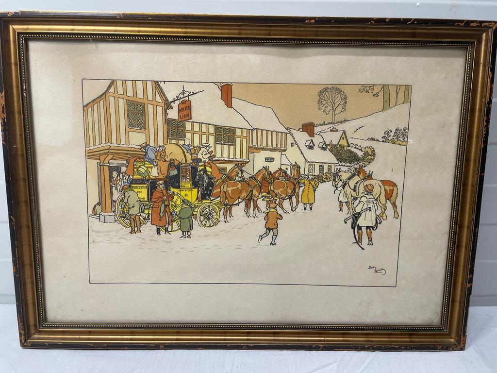 Harry Elliot (1882 - 1959) Lithografieën Illustraties, Antiek en Kunst, Kunst | Schilderijen | Klassiek, Ophalen of Verzenden