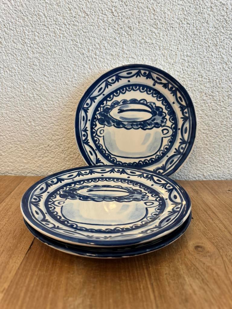 Blond Amsterdam | 3x Taartbordje pan | Delfts blauw, Ophalen, Blond Amsterdam, Zo goed als nieuw, Bord(en)