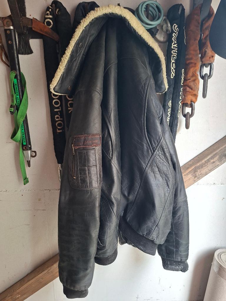 heren jas leder, Ophalen, Gedragen, Overige maten, Zwart