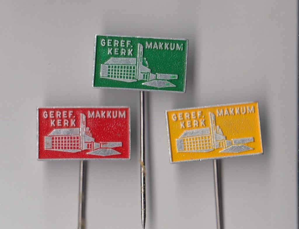 Gereformeerde Kerk Makkum speldjes, Verzamelen, Speldjes, Pins en Buttons, Gebruikt, Niet vindbaar, Niet vindbaar, Speldje of Pin