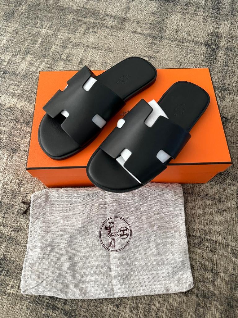 Hermes Izmir slippers - Maat 43, Sandalen, Zwart, Nieuw, Ophalen of Verzenden