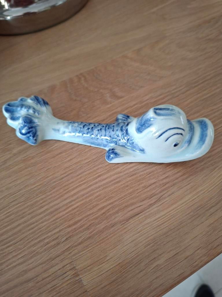 Delfts blauw messenlegger in de vorm van een vis, Ophalen of Verzenden