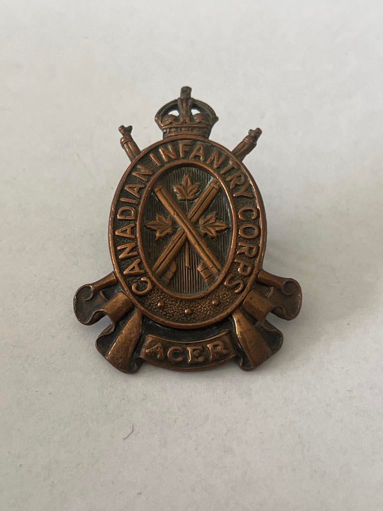 Canadees Infanterie Korps Embleem - Vintage Militair, Ophalen of Verzenden, Landmacht, Overige gebieden, Embleem of Badge
