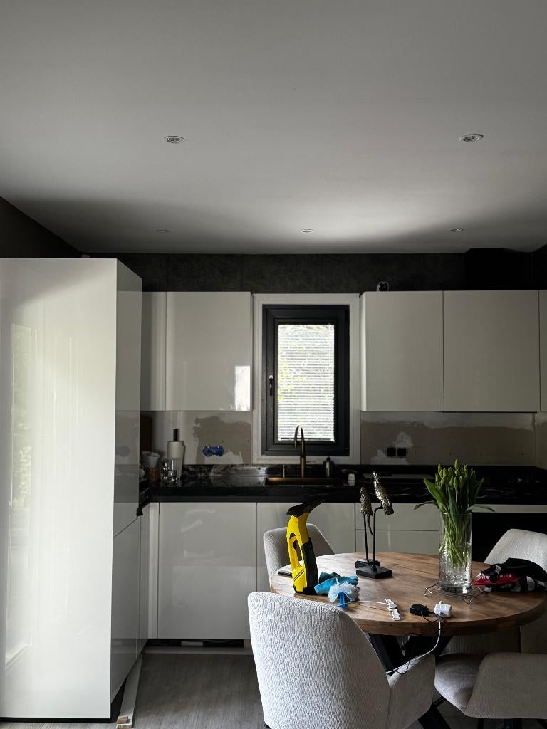 keuken kasten en inbouwkoelkast en vriezer afzuiger., Ophalen, Overige materialen, Wit, Hoekkeuken