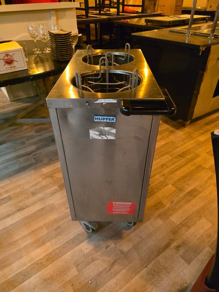 Bordenstapelaar | RVS | Onverwarmd, Ophalen, Gebruikt, Bordenrek, Zilver