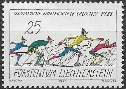 Liechtenstein 1987 mi.934 sport OLYMPISCHE WINTERSPELEN, Verzenden, Overige landen, Gestempeld