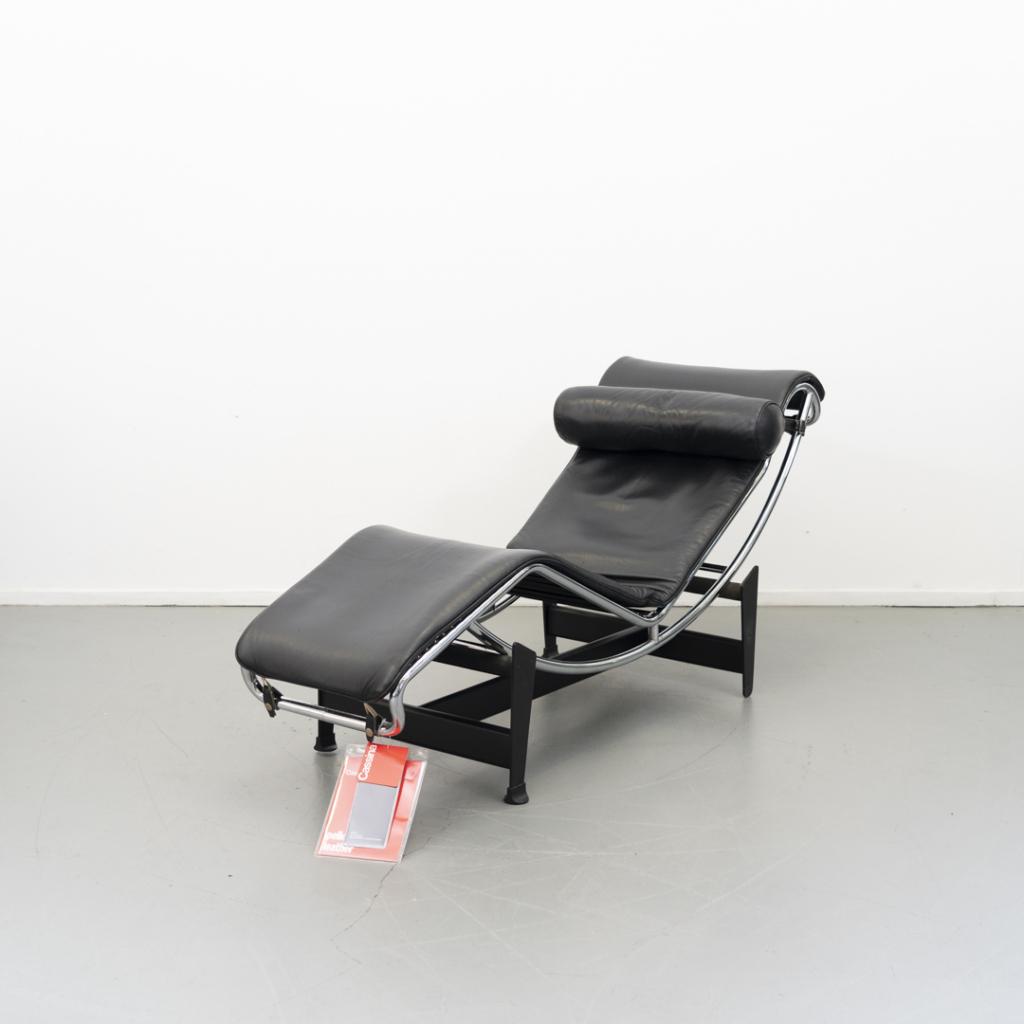3 Cassina Le Corbusier LC4 Chaise Longue Zwart Leer - Chroom, Huis en Inrichting, Fauteuils, Niet ingevuld, Niet ingevuld, Ophalen of Verzenden