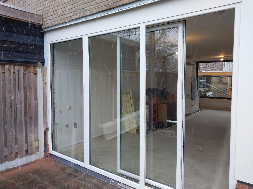 3 delige schuifpuien / kunststof/ 4500 x 2200/ wit, Kunststof, 225 cm of meer, Nieuw, Ophalen of Verzenden