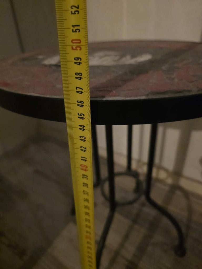 Unieke handgemaakte mozaïek tafel, Overige materialen, Minder dan 55 cm, Rond, Nieuw