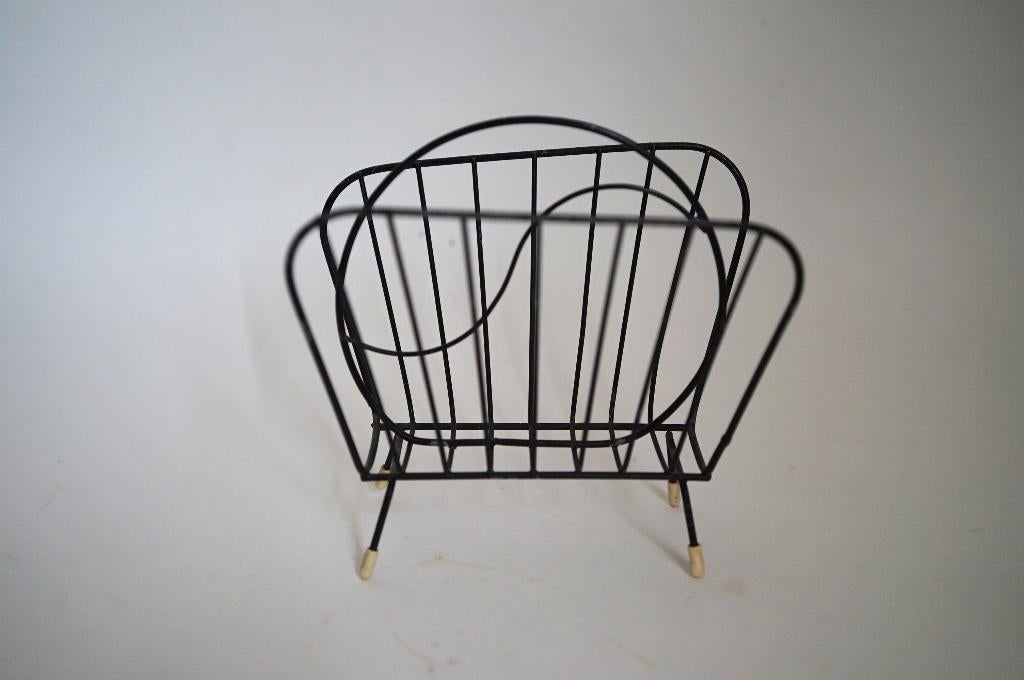 vintage brievenhouder servethouder van draad, zwart., Ophalen of Verzenden