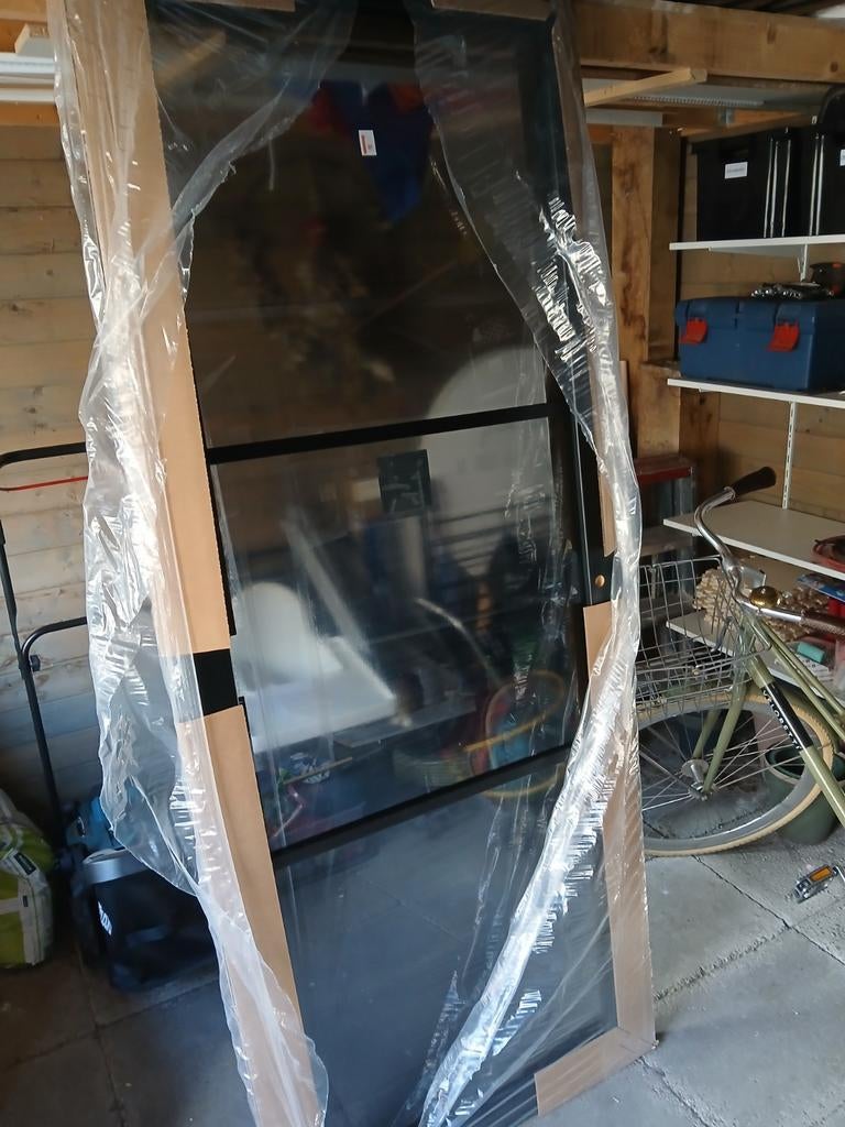 Opdekdeur staal look 83x211,5 cm, Doe-het-zelf en Verbouw, 80 tot 100 cm, Binnendeur, Nieuw, Ophalen of Verzenden