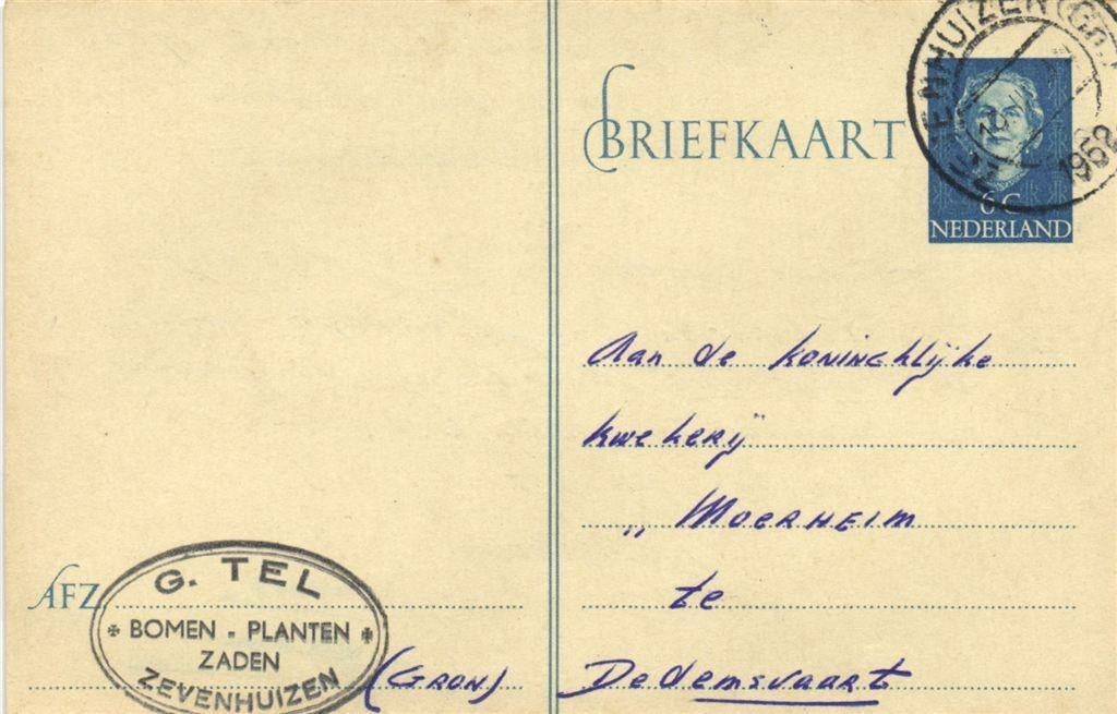G. Tel, Zevenhuizen - 03.1952 - briefkaart, Postzegels en Munten, Brieven en Enveloppen | Nederland, Briefkaart, Ophalen of Verzenden