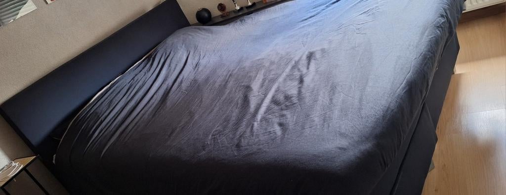 Boxspring 160x200cm, zwart hoofdbord, Huis en Inrichting, Slaapkamer | Slaapbanken, Ophalen of Verzenden, Tweepersoons, Zwart