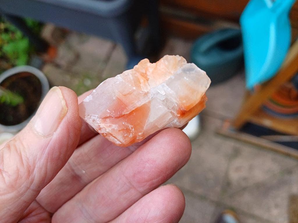 Rij217 Oranje Calciet Mexico #collectie #verzameling, Ophalen of Verzenden, Mineraal