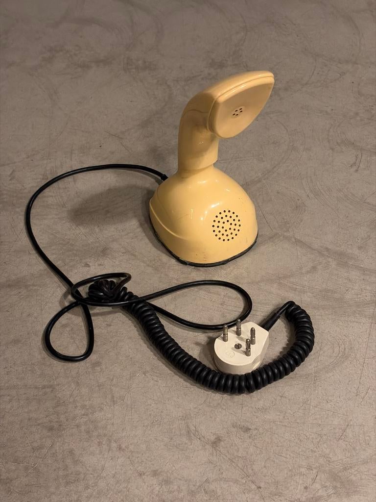 Vintage PTT Telefoon met Draaischijf - Crème/Zwart, Ophalen, Gebruikt, 1 handset