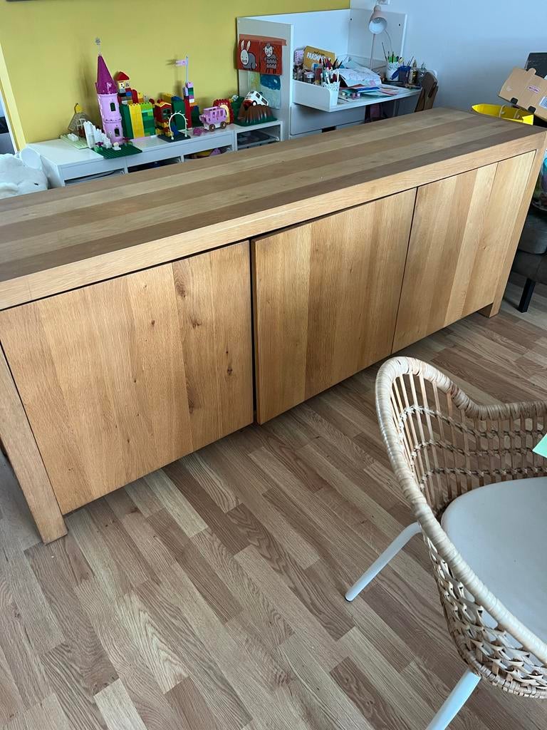 Houten dressoir met veel opbergruimte, Ophalen, Gebruikt, 200 cm of meer, Overige houtsoorten