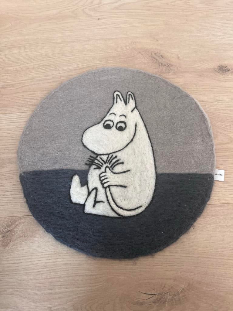 Klippan Moomin zitkussen - Rond grijs vilt, Ophalen of Verzenden, Nieuw, Grijs, Rond