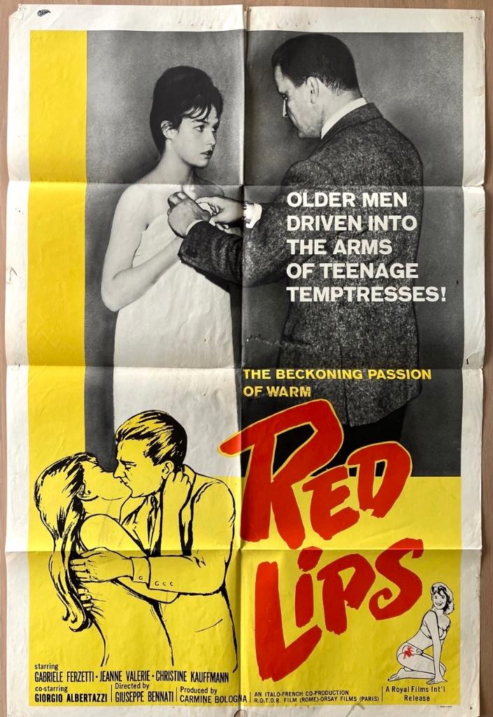 Red Lips (1964) - Originele filmposter, Verzamelen, Posters, Verzenden, A1 t/m A3, Film en Tv, Rechthoekig Staand
