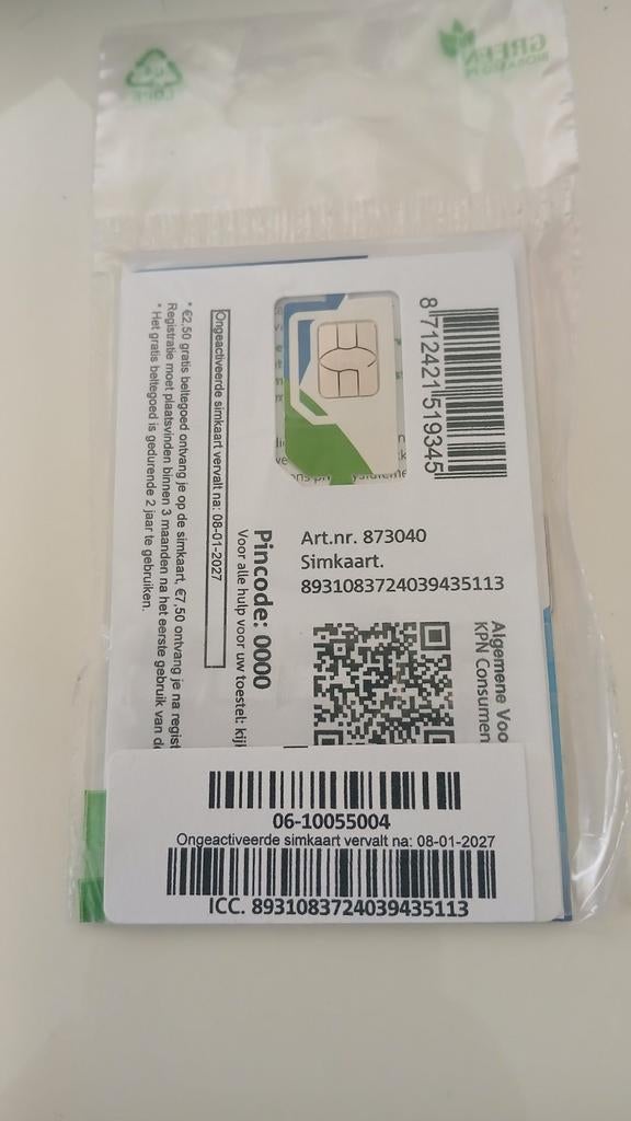 Makkelijk 06 Easy nummer kpn prepaid simkaart nieuw gesealde, Verzenden, Nieuw, KPN, Simkaart