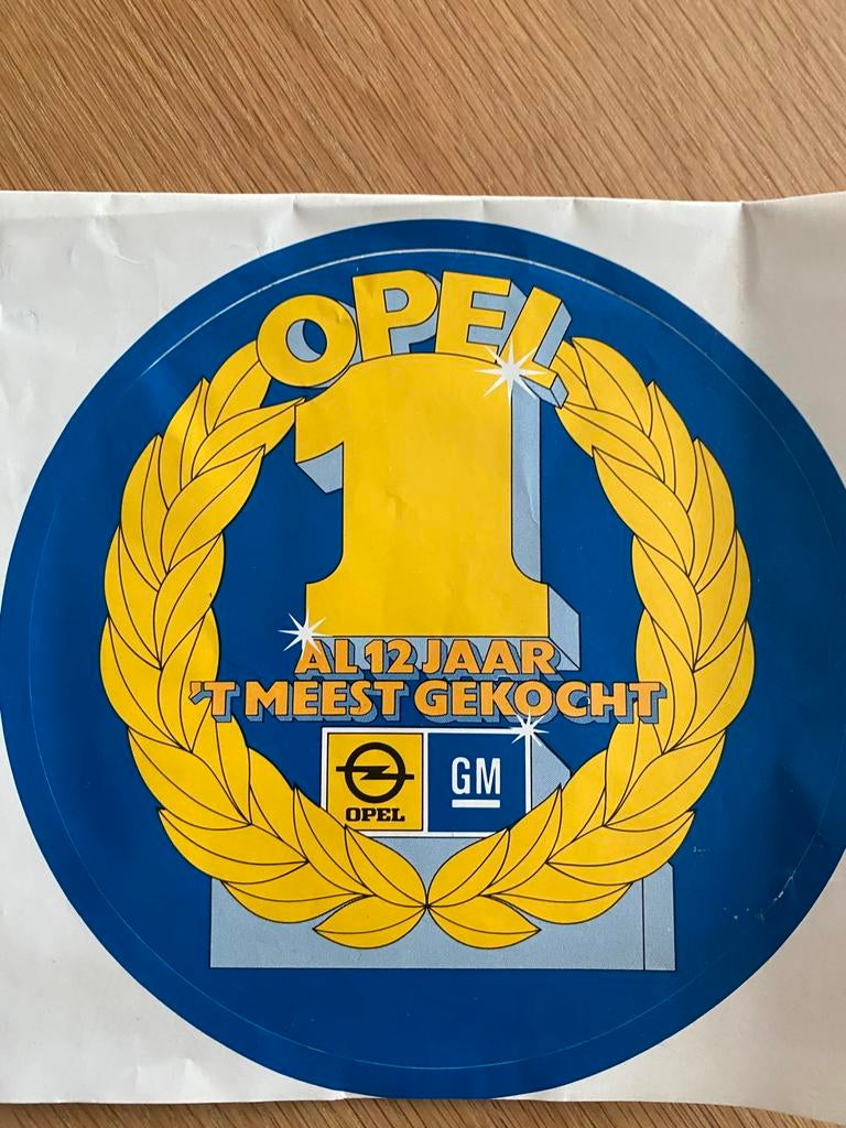 Vintage Opel 'Al 12 Jaar 't Meest Gekocht' Sticker, Auto diversen, Autostickers, Ophalen of Verzenden