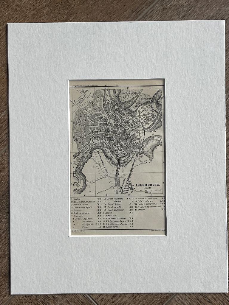 1885 Landkaart Luxemburg / in passe partout - P0618-019, Ophalen of Verzenden, Ets, 1800 - 1899