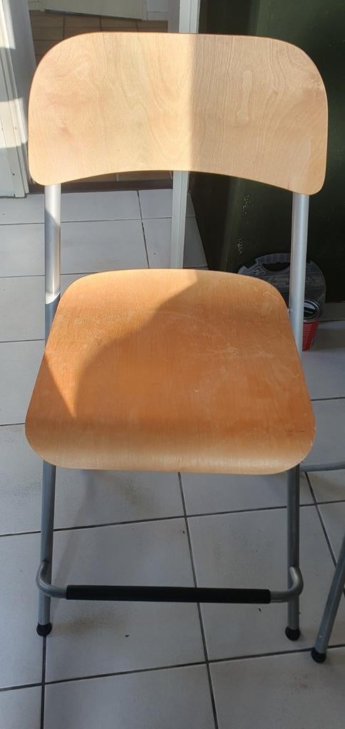 Ikea Inklapbare Barkruk - Hout en Metaal, Gebruikt, Met voetsteun, 60 tot 90 cm, Ophalen of Verzenden